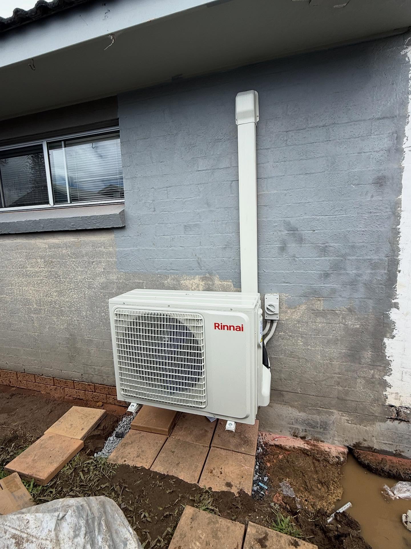 Rinnai split system outdoor unit installed