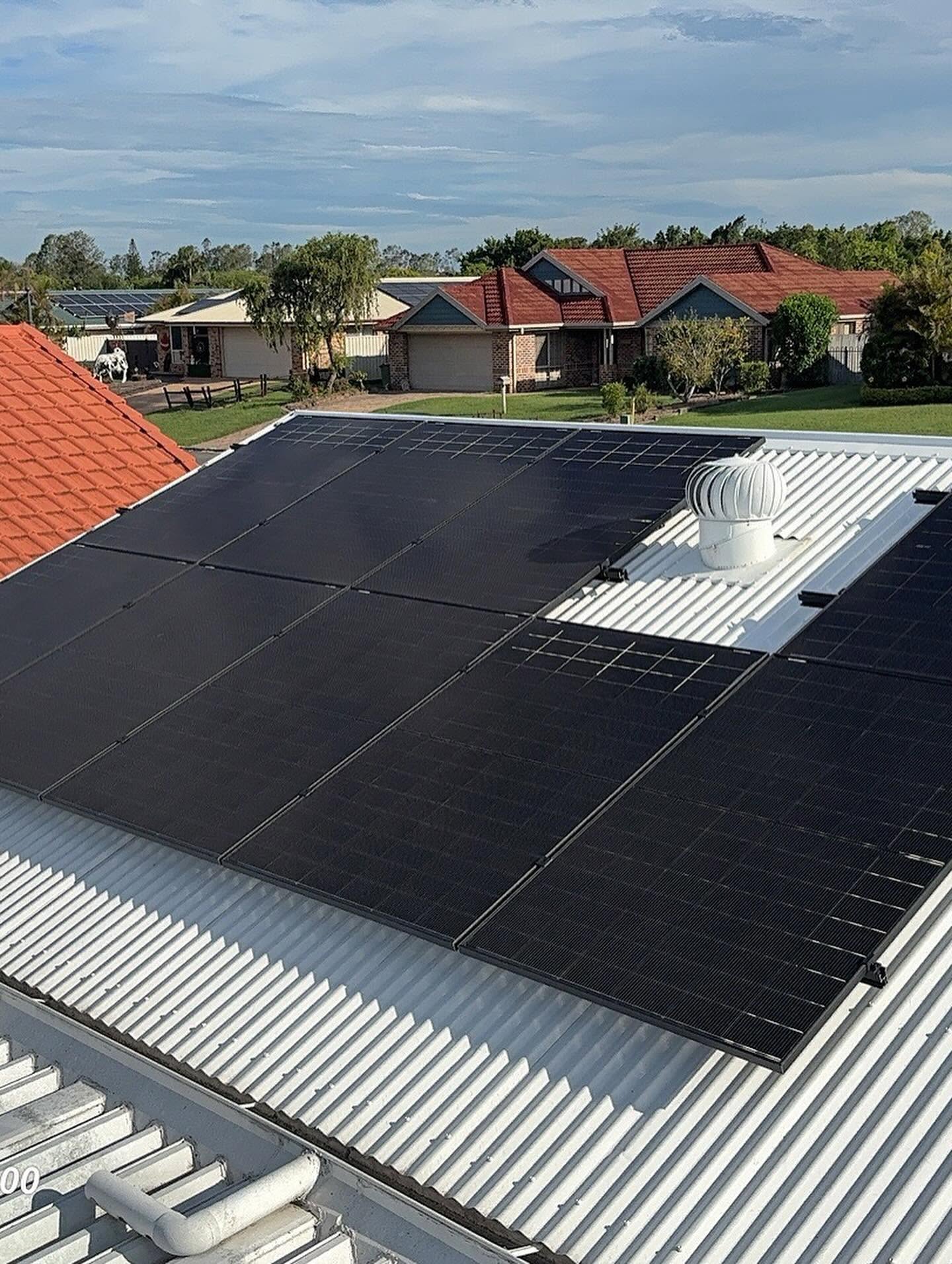 Solar panel install on tile roof, Gold Coast
